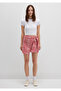 Printed Red Mini Skirt with Tie Detail 1310767-91091 - 4