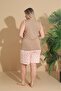 Women's Milan Fabric Large Size Curve Printed Patterned Bamboo Shorts Pajama Set - 4