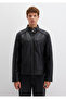 Black Faux Leather Jacket Slim Fit / Narrow Cut 0110438-71379 - 3