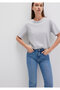 Crew Neck Gray Basic T-Shirt Regular Fit / Normal Cut 1600955-83096
