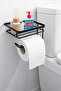 Strong Adhesive Black Toilet Roll Holder with Refills Toilet Roll Holder Wc Paper Holder Accessory - 5