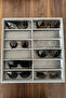 Gray Suede Fabric 12 Compartment Glasses Stand - 36X38 cm