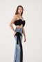 High-Waist Ribbon-Detail Wide Leg Kyla Jeans Pants Black - 3