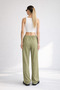 Women's Khaki Linen Blended Loose Fitting Trousers - 3