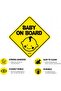 2 Pack Baby on Board Car Sign, Self Adhesive Reflective Stickers for Car Rear Window Bumper 12x12cm - 5