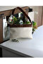 Women's Cream Massini Linen Pouch Handbag - 3