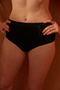 Basic High Waist Ruffled Black Bikini Bottoms