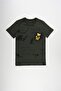 Boy's Printed Comfort Fit Khaki T-Shirt for Ages 2-7 - 2