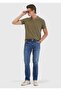 Oil Green Jacquard Polo Neck 100% Cotton T-Shirt - 2