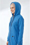 Women'S, Blue, Hooded Sweatshirt, Zippered, Kangaroo Pocket, 3 Thread Oversize Long Hoodie - Hijab Cap _2301 - 5