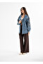Women's Stone Embroidered Embroidered Long Sleeve Cotton Denim Jacket - 8