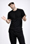 Black Basic T-Shirt 100% Cotton Crew Neck Short Sleeve - 6
