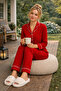 Women's Cotton Interlined Buttoned Piped Pajama Set