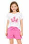 3-6 Years Old Girl's Ice Cream Printed White T-Shirt-5 Y