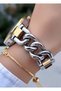 Original Steel Drop Model Waterproof Gold Silver Color Women's Wristwatch Gift Bracelet HM546C1 - 4