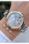 Original Steel Drop Model Waterproof Gold Silver Color Women's Wristwatch Gift Bracelet HM546C1 - 3