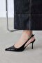 Elsa Women's Heeled Patent Leather Shoes Black - 2