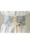 Vintage Floral Patterned Back Tie Corset Belt - 6