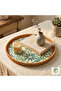 Neva Handmade Rattan Tray 35 cm – Natural Wicker Presentation Tray, Bohemian Decorative Serving Tray - 5