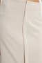 Women's Slim Fit Midi Length Beige Skirt with Zipper Detail on the Front - 3
