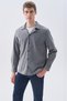 Men's Mink Color Regular Fit Resort Collar Long Sleeve Shirt