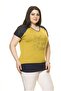 Women's Plus Size Navy Blue Green Blouse A5-3013 - 4
