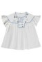 Girl's Floral Embroidered Shirt for Ages 10-13 - Ecru - 2