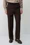 Dark Brown Straight Fit Men's Trousers