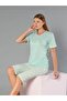 Short Sleeved Capri Suit Summer Viscose Fabric Comfortable and Lightweight Viscose 07-12 - 3