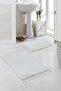 Vl Washable Premium Pompom Fringed Non-Slip Base Post Plush Bath Mat Set of 2 White