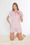 Boydan Buttoned Shorts Suit Heart Pattern Viscose 760-14