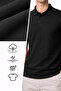 Men's Black Polo Neck T-shirt - 3