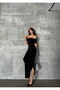 Women's Madonna Collar Slit Maxi Dress - 3