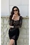 Women's Lace Belt Detailed Mini Dress - 2