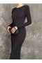 Women's Back Low-Cut Maxi Dress - 5