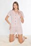 Boydan Buttoned Shorts Suit Heart Pattern Viscose 760-14 - 4