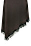 Asymmetrical Brown Dress with Lace Hem - 3