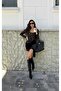 Women's Lace Belt Detailed Mini Dress - 7