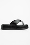 Women's Black Leather Flip-Flop Casual Comfortable Sandals - 2