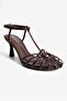 Women's Heeled Shoes Hand-Knitted Sandals Camia Brown - 5