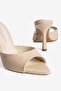Women's Stiletto Pointed Toe Front and Back Open Heeled Slippers Cedra Beige - 4