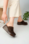 Genuine Leather Brown Suede Women Leather Slipper Dp26-1720 - 3