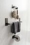 Stainless Steel Matte Black BATHROOM Accessory Set - Towel Holder - Toilet Paper Holder - Washcloth & Bathrobe Set - 2