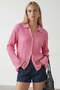 Pink V-Neck Spanish Sleeve Ruffle Fabric Shirt Alc-X15404 - 2