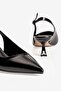Women's Stiletto Pointed Toe Open Back Heeled Shoes Noora Black - 4