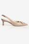 Women's Stiletto Pointed Toe Buckle Open Back Heeled Shoes Vira Beige - 3