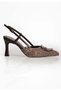 Women's Stiletto Buckle Detailed Pointed Toe Open Back Heeled Shoes Olea Brown - 3