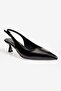 Women's Stiletto Pointed Toe Open Back Heeled Shoes Noora Black - 5