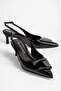 Women's Stiletto Pointed Toe Buckle Open Back Heeled Shoes Vira Black - 2