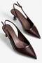 Women's Stiletto Pointed Toe Open Back Heeled Shoes Noora Brown